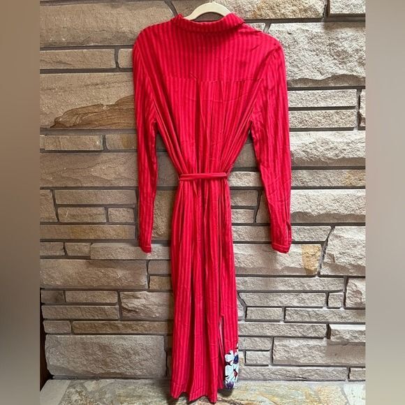 BL^NK LONDON Dress Red Floral Stripe CUDREY Anthropologie SZ XS - Picture 4 of 12